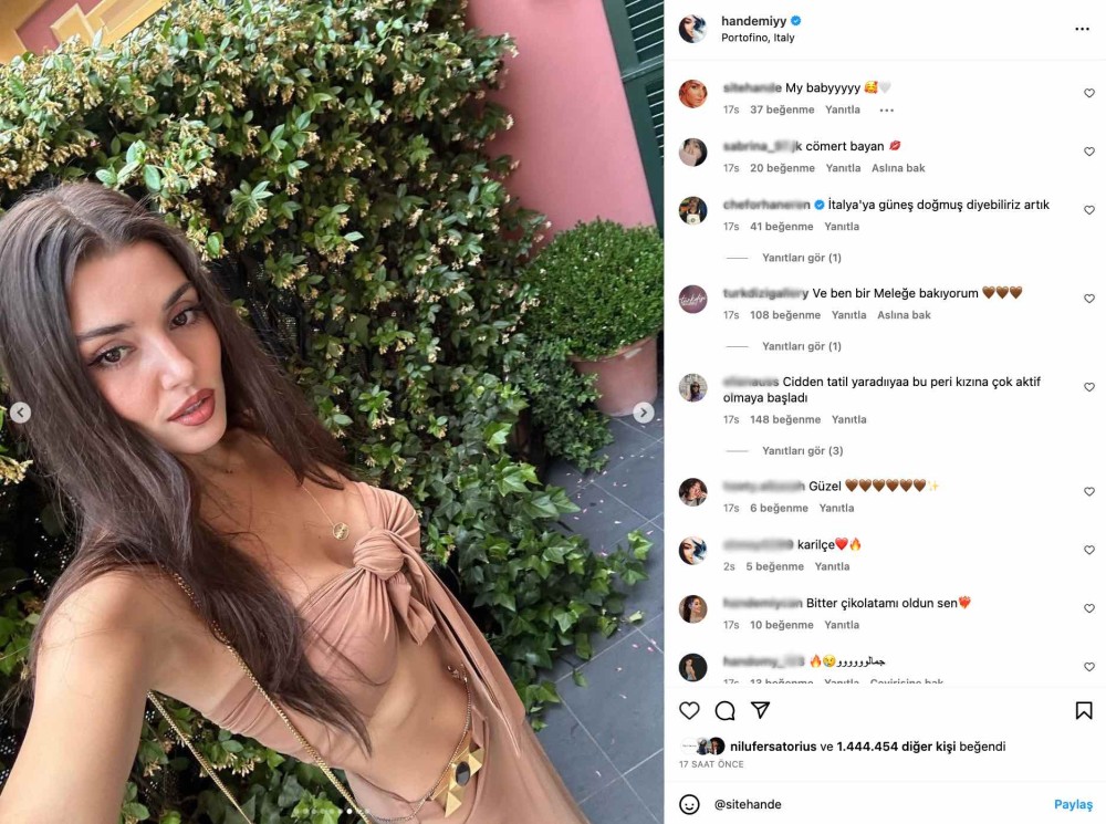 hande ercel in portofino paylasimi sosyal medyada gundem oldu